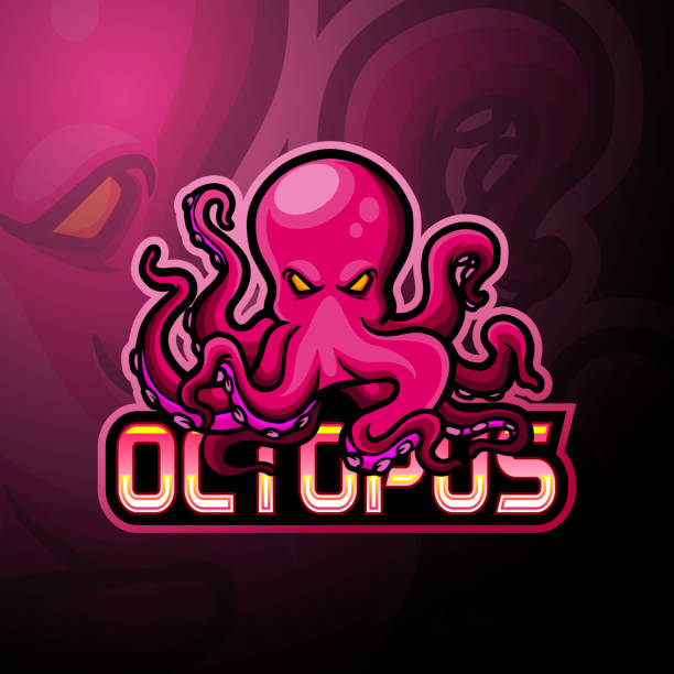 stockillustraties, clipart, cartoons en iconen met octopus esport logo mascotte ontwerp - squid games