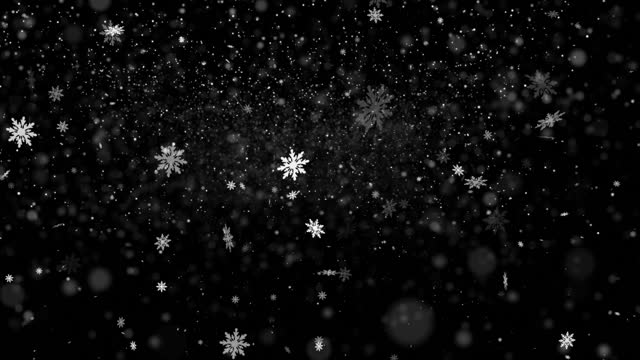 Snow fall with abstract snowflakes shapes 4k Loopable stock video