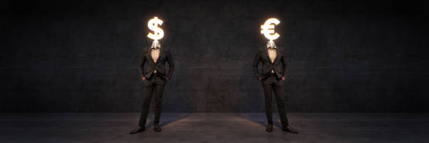 istock businessman with a dollar and euro sign for a head. 3d rendering 1283145484