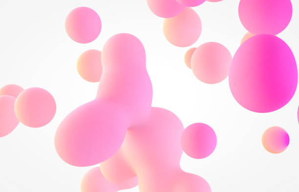 istock Abstract 3d art background. Holographic floating liquid blobs, soap bubbles, metaballs. 1283146214