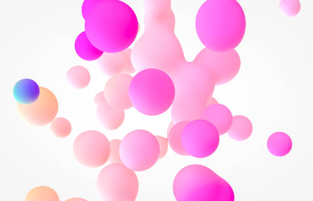istock Abstract 3d art background. Holographic floating liquid blobs, soap bubbles, metaballs. 1283146274