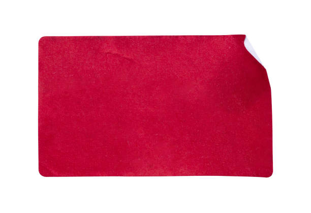 istock Red paper sticker label isolated on white background 1283147346