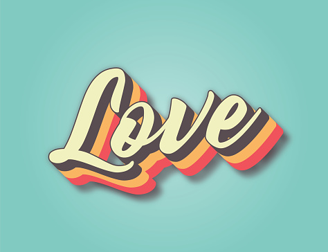 Love. Retro style lettering stock illustration. Invitation or greeting card stock illustration
