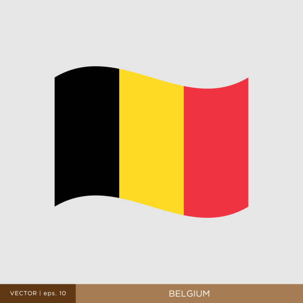 illustrazioni stock, clip art, cartoni animati e icone di tendenza di modello di progettazione illustrazione vettoriale bandiera del belgio. - bandiera del belgio