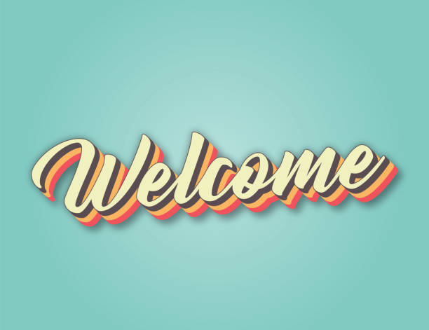 Welcome. Retro style lettering stock illustration. Invitation or greeting card stock illustration