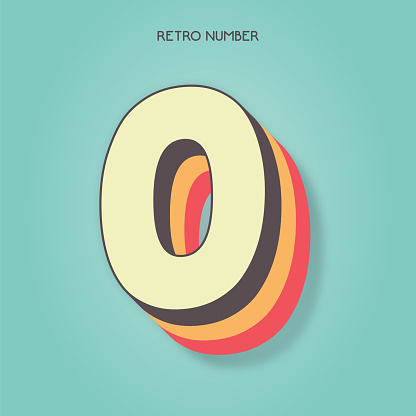 Number 0. Retro style lettering stock illustration. Invitation or greeting card stock illustration