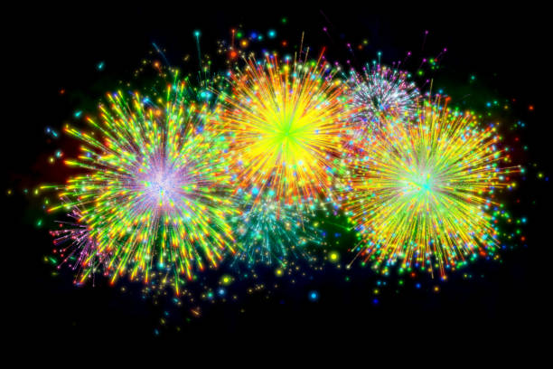 Realistic Colorful rainbow LGBT firework with smoke for celebrate happy new year 2021 countdown festival anniversary birthday party