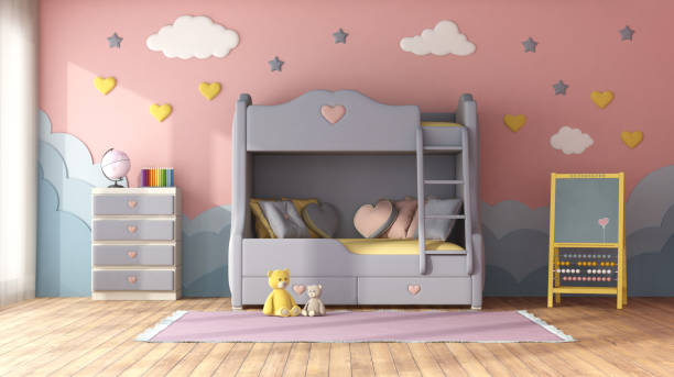 istock Colorful children room with bunk bed 1283154530