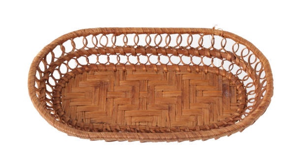 istock vintage Thai wicker basket isolated on white background 1283156745