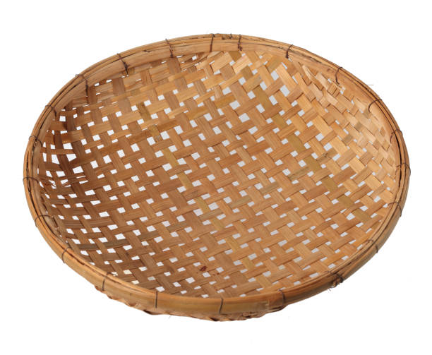 istock vintage Thai wicker basket isolated on white background 1283156792