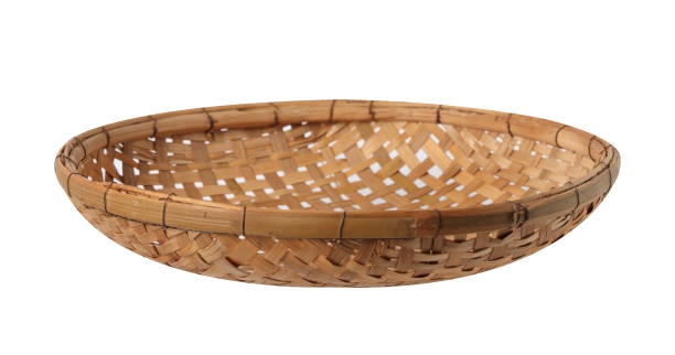 istock vintage Thai wicker basket isolated on white background 1283159797