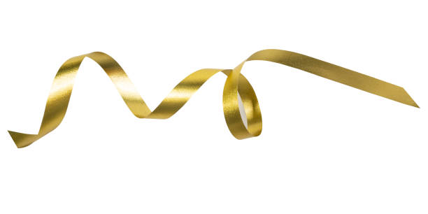 istock A gold ribbons isolated on a white background with clipping path. 1283166201