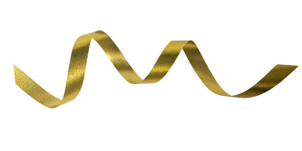 istock A gold ribbons isolated on a white background with clipping path. 1283166255