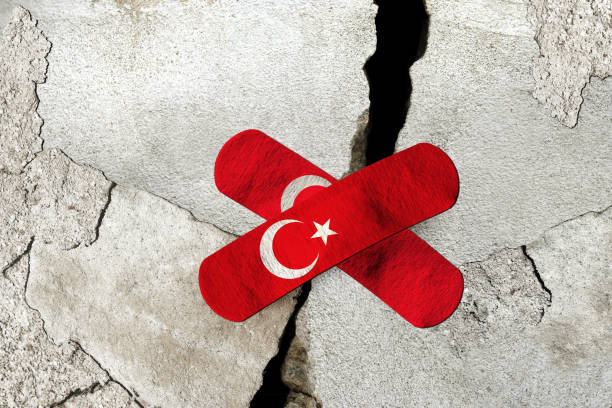 3d-rendering-idee für verheerendes erdbeben in der türkei. - erdbeben türkei stock-fotos und bilder