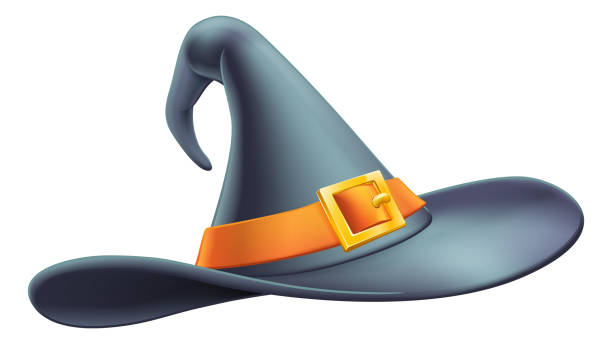 Halloween Witch Hat Cartoon A Halloween witch hat cartoon illustration graphic sorcerer hat stock illustrations