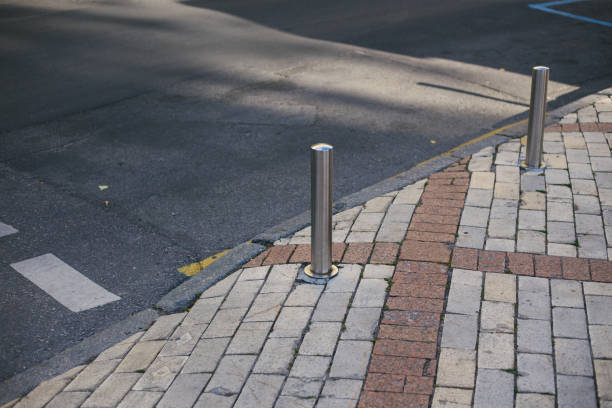 istock Anti parking bollard in the city 1283169651