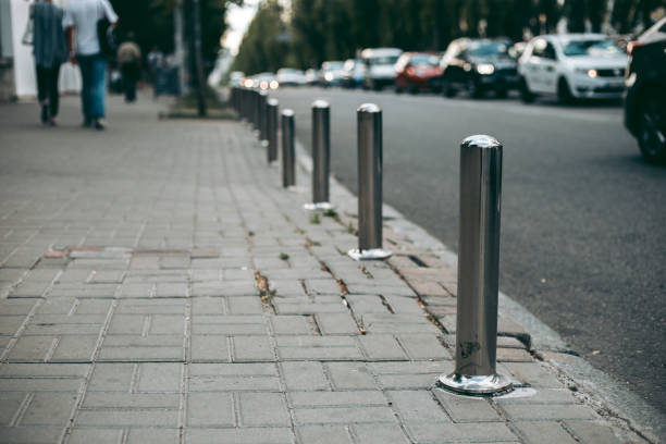 istock Anti parking bollard in the city 1283169968