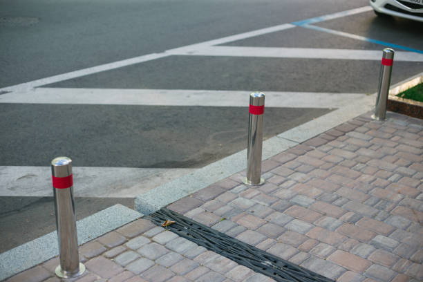 Anti parking bollard in the city for safety