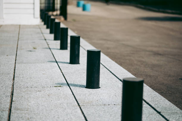 istock Anti parking bollard in the city 1283170737