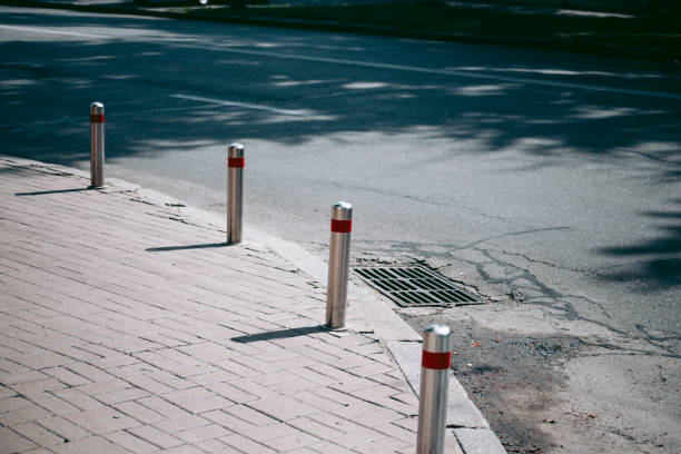 Anti parking bollard in the city for safety