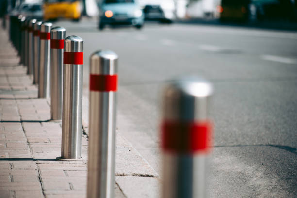 istock Anti parking bollard in the city 1283170897