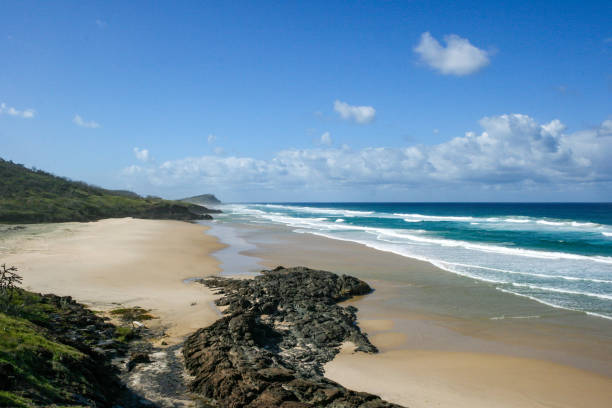 piscinas chamapgne, ilha fraser, queensland, austrália - 4wd 4x4 convoy australia - fotografias e filmes do acervo