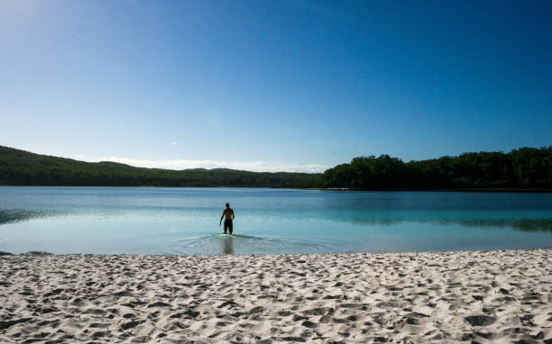 Lake McKenzie, Fraser Island, Queensland, Australia, biggest sand island in the world stock photo