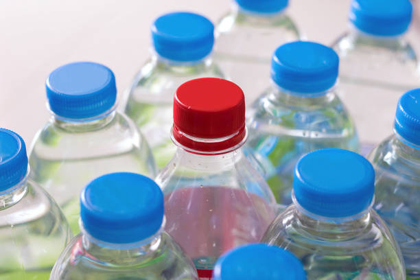istock Group of plastic water bottles. 1283174128
