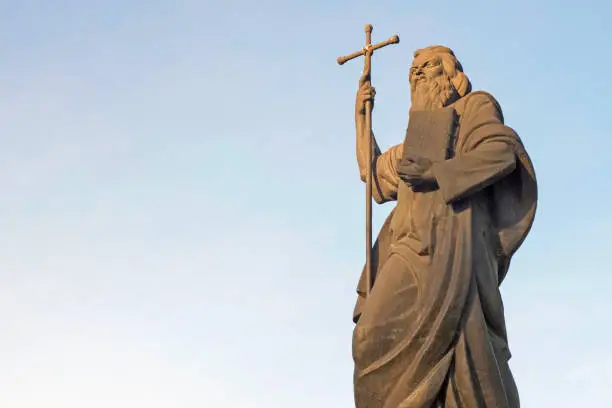 Photo of Monument of Holy Apostle Andrew. Monument to Saint Apostle Andrew