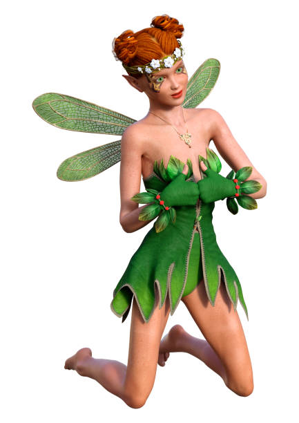 istock 3D illustration spring fairy on white 1283182112