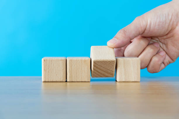 istock One of the four blocks turns one side 1283184837