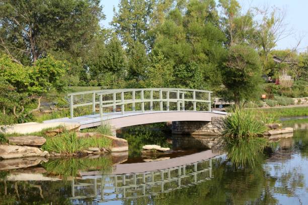 istock Blue Wood Footbridge 1283185318