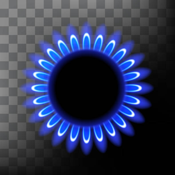 ilustrações de stock, clip art, desenhos animados e ícones de gas burner and blue flame - natural gas flame fuel and power generation heat