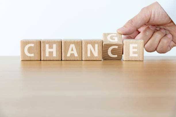 istock Wooden cubes with word change and chance 1283189096