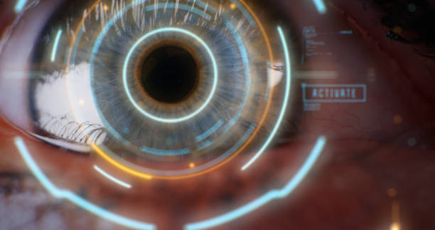 istock Closeup of eye biometric authentication 1283195399