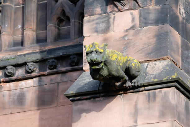 istock Grotesque gargoyle, Chester Cathedral,UK. 1283197952