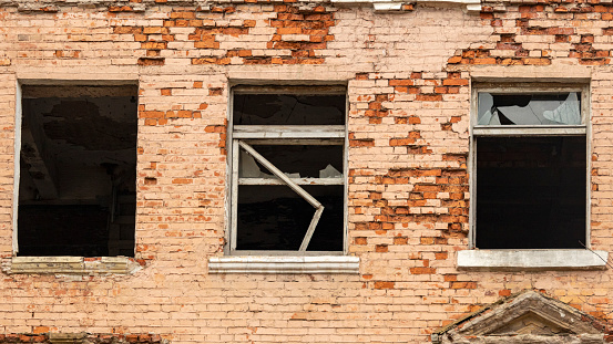 broken Windows of an old abandoned building