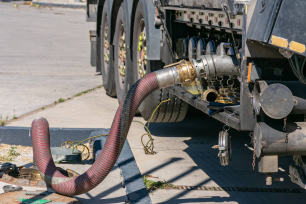 istock Fuel tank truck unloading 1283199274
