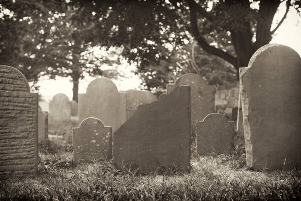 burying point cemetery salem massachusetts stock photo