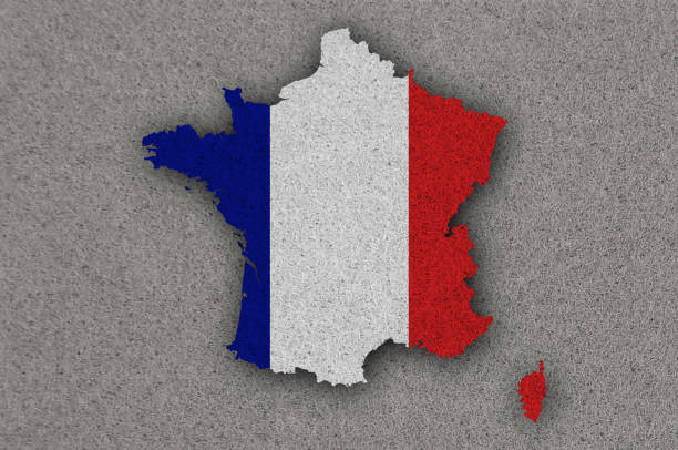 istock Map and flag of France on felt 1283204622