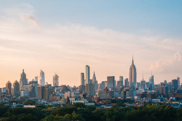 view of midtown at sunset, in manhattan, new york city - 5943 imagens e fotografias de stock