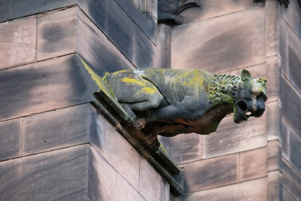 istock Grotesque gargoyle, Chester Cathedral,UK. 1283205972