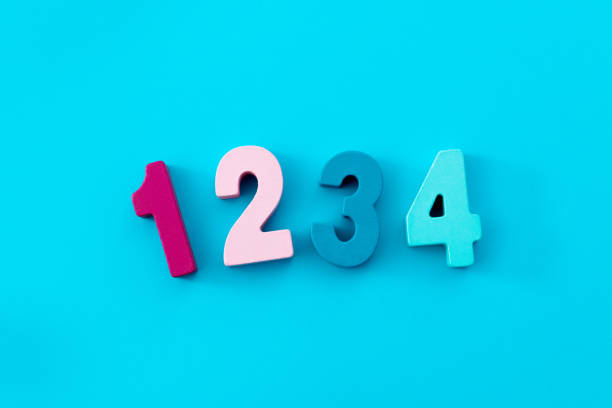 istock Wooden number 1234 on blue background 1283208180