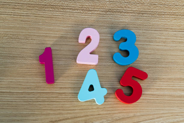istock Wooden number 12345 on the table 1283208346