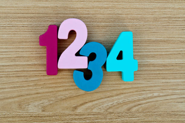istock Wooden number 1234 on the table 1283208347