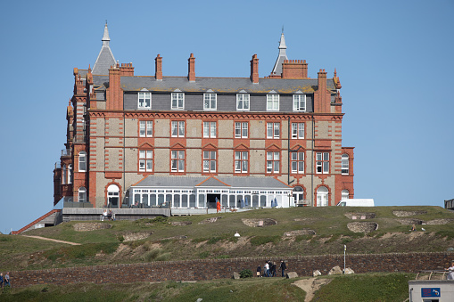 Newquay, U.K, September 28th, 2020, Headlands Hotel ,side view of hotel. The hotel was used in the film Witches based on the book by Roald Dahl