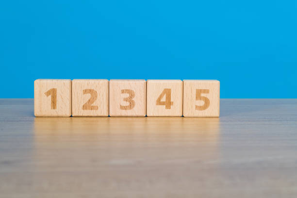 istock Wooden toy blocks with number 12345 1283210990