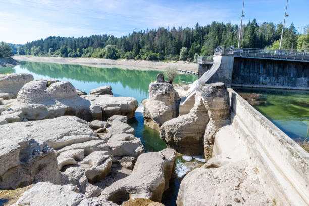 istock Impressive rock formation in the Ain river, Jura 1283214538