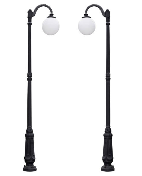 istock Street lamps isolated on white background. Lamppost 1283215802