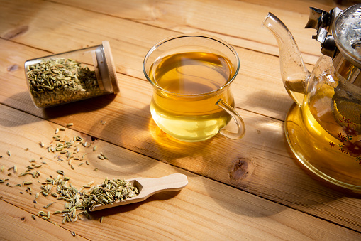 Herbal infusion fennel tea